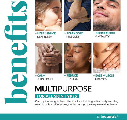 Revitalize Your Body with Artnaturals Magnesium Oil Spray & Body Massage Lotion Set - Ultimate Relief for Feet & Sleep, Extra Strength for Muscle Health & Relaxation