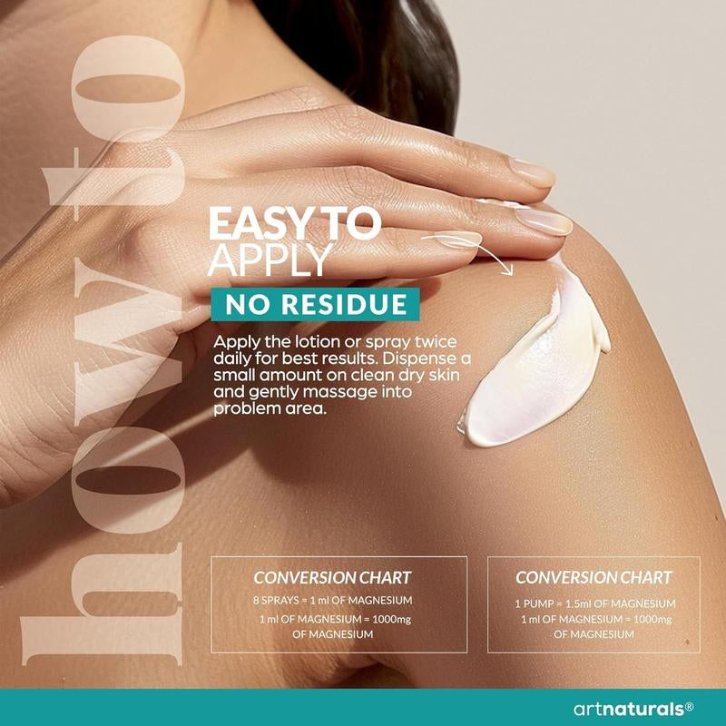 Revitalize Your Body with Artnaturals Magnesium Oil Spray & Body Massage Lotion Set - Ultimate Relief for Feet & Sleep, Extra Strength for Muscle Health & Relaxation